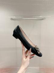 TROMPETTE BALLERINAS IN BLACK SHINY CALFSKIN