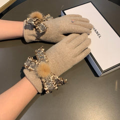 GLOVES IN PALE BROWN WOOL 420538
