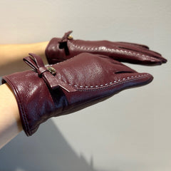 GLOVES IN SANGRIA RED LAMBSKIN 456335