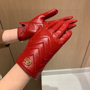 TOUCHSCREEN GLOVES IN RED LAMBSKIN AND FABRIC LINING 463860