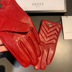 TOUCHSCREEN GLOVES IN RED LAMBSKIN AND FABRIC LINING 463860