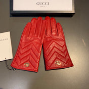 TOUCHSCREEN GLOVES IN RED LAMBSKIN AND FABRIC LINING 463860