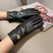 TOUCHSCREEN GLOVES IN BLACK LAMBSKIN AND SHEARLING LINING 463863