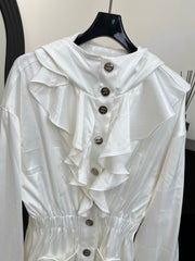 CHANEL 25S HOODED JACKET WITH LACE TRIM 409