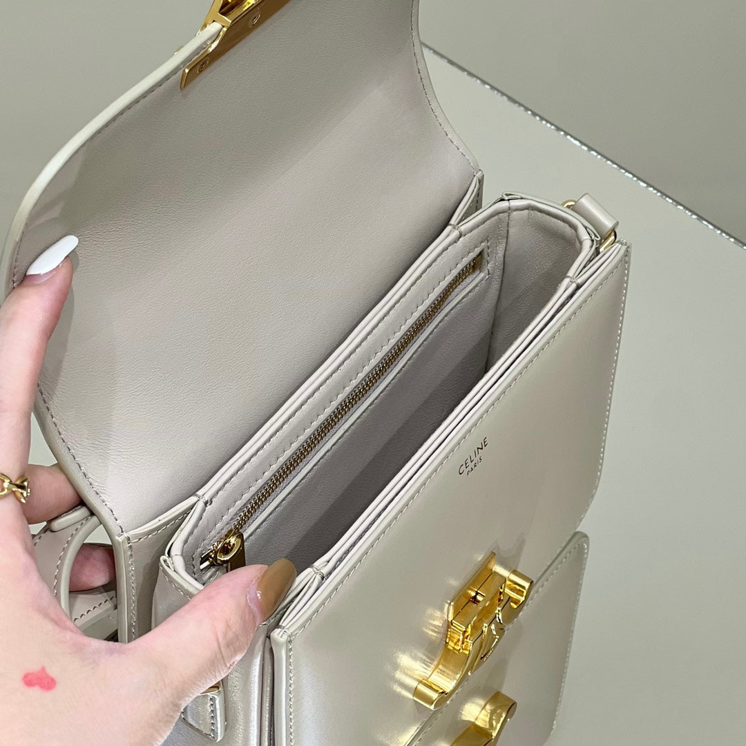 MINI CLAUDE 22 SHINY CALFSKIN WHITE