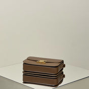 MINI CLAUDE 22 SHINY CALFSKIN CHOCOLATE BROWN