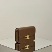 MINI CLAUDE 22 SHINY CALFSKIN CHOCOLATE BROWN