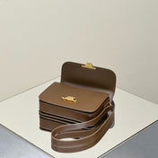 MINI CLAUDE 22 SHINY CALFSKIN CHOCOLATE BROWN