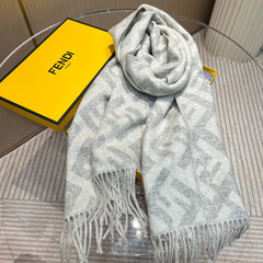 FF 140 CM PONCHO LIGHT GREY MIX WHITE WOOL AND SILK