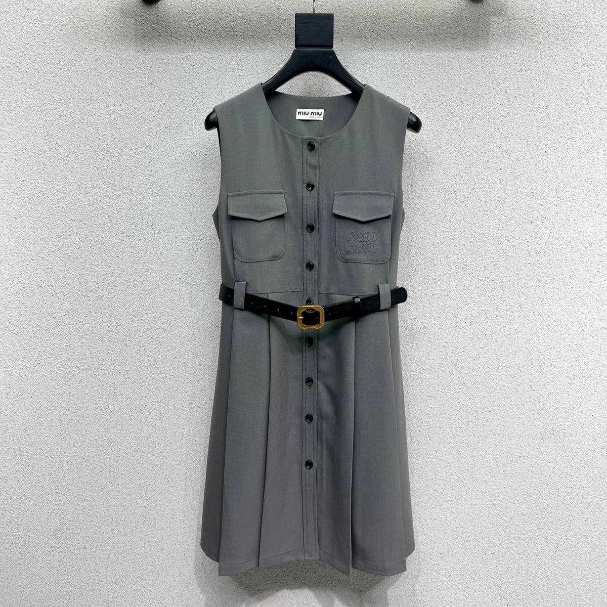 MIUMIU SLEEVELESS DRESS WITH BELT STYLE 64