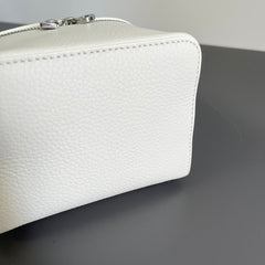 EXTRA POCKET L12 IN WHITE CALFSKIN WITH SILVER HARDWARE