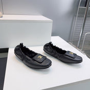 CHANEL 26S BALLERINA FLATS IN BLACK LAMBSKIN