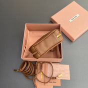 MICRO BAG KEYCHAIN 11 IN CAPE PALLISER BROWN CALFSKIN EMBOSSED LOGO