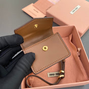 MICRO BAG 7 IN TAWNY BROWN SMOOTH LAMBSKIN YELLOW STRAP