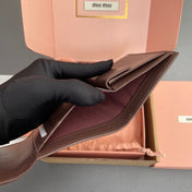 WALLET 12 IN ZAMBEZI BROWN SMOOTH CALFSKIN GOLD HARDWARE