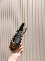 PRADA BALLERINA FLATS IN LEOPARD PRINT LAMBSKIN