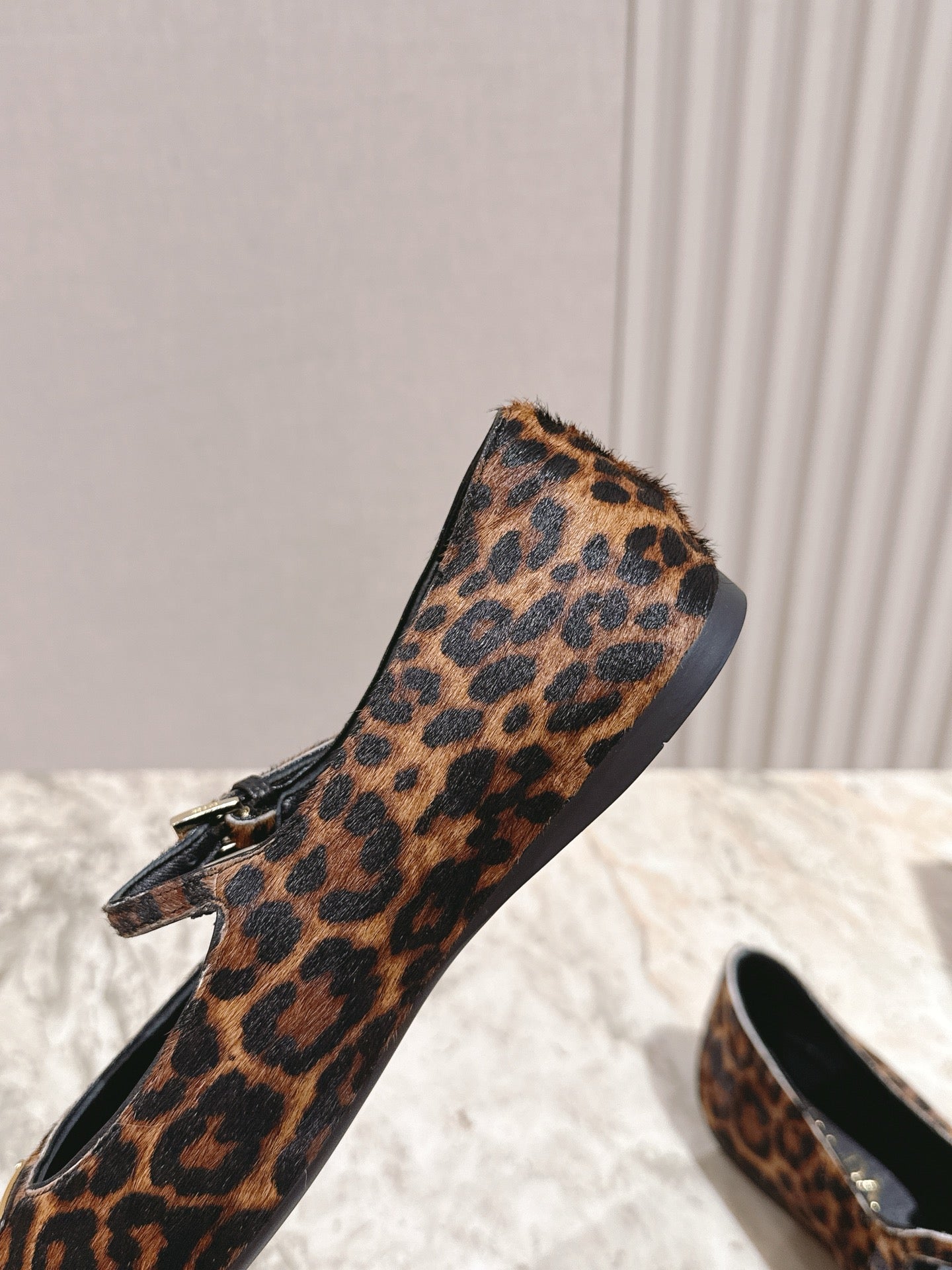 PRADA BALLERINA FLATS IN LEOPARD PRINT LAMBSKIN