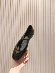 PRADA 25S BALLERINAS IN BLACK CALFSKIN GLOSSY