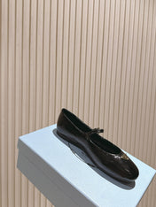 PRADA 25S BALLERINAS IN BLACK CALFSKIN GLOSSY