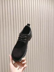 CELINE 25S LOW CUT MARTIN BOOTS IN BLACK CALFSKIN