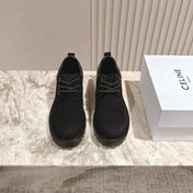 CELINE 25S LOW CUT MARTIN BOOTS IN BLACK CALFSKIN