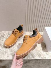 CELINE 25S LOW CUT MARTIN BOOTS IN MEDIUM ORANGE CALFSKIN