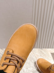 CELINE 25S LOW CUT MARTIN BOOTS IN MEDIUM ORANGE CALFSKIN