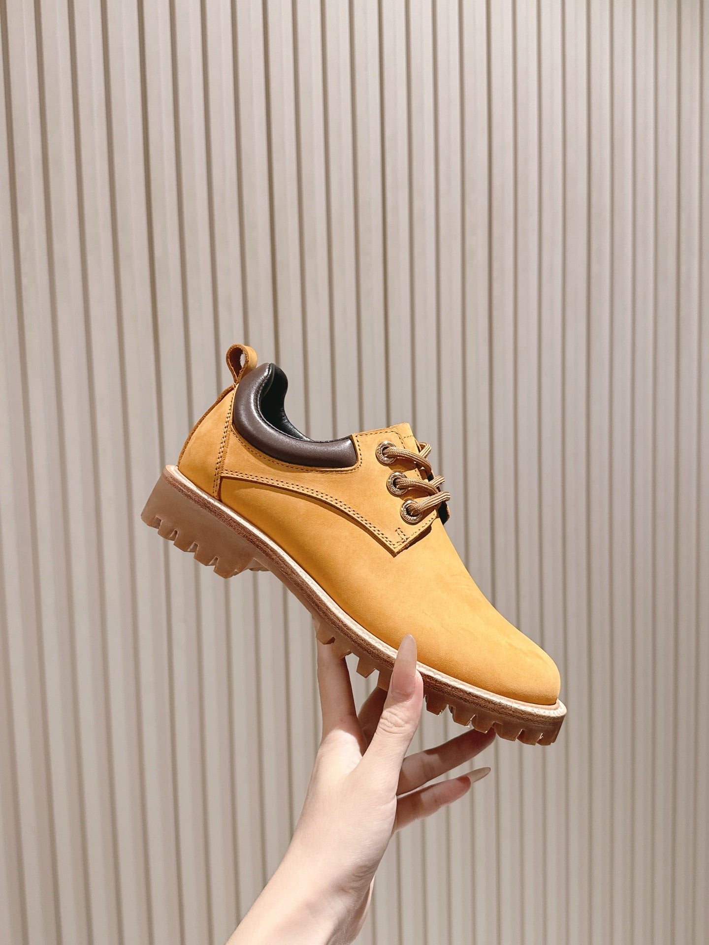 CELINE 25S LOW CUT MARTIN BOOTS IN MEDIUM ORANGE CALFSKIN