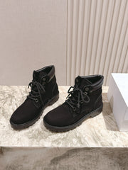 CELINE 25S MARTIN BOOTS IN BLACK CALFSKIN