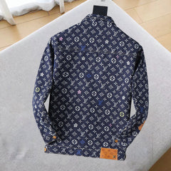 LV NAVY BLUE MONOGRAM DENIM SHIRT JACKET 239049