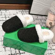 REGGIE SLIPPER IN BLACK SUEDE AND SHEARLING LINING