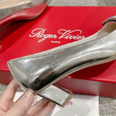 BELLE VIVIER PUMPS IN SILVER METALLIC CALFSKIN