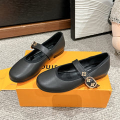 MARY JANE SHOES IN BLACK SHEEPSKIN