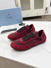 COLLAPSE SNEAKERS IN BURGUNDY RED SUEDE AND NYLON