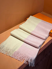 HIGH-END SCARF 180 IN LIGHT PINK MIX BEIGE CASHMERE