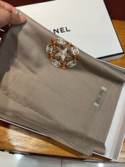 SCARF 200 CM IN MEDIUM BROWN CASHMERE 394614
