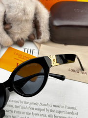 CAT EYE SUNGLASSES L35801 IN BLACK ACETATE