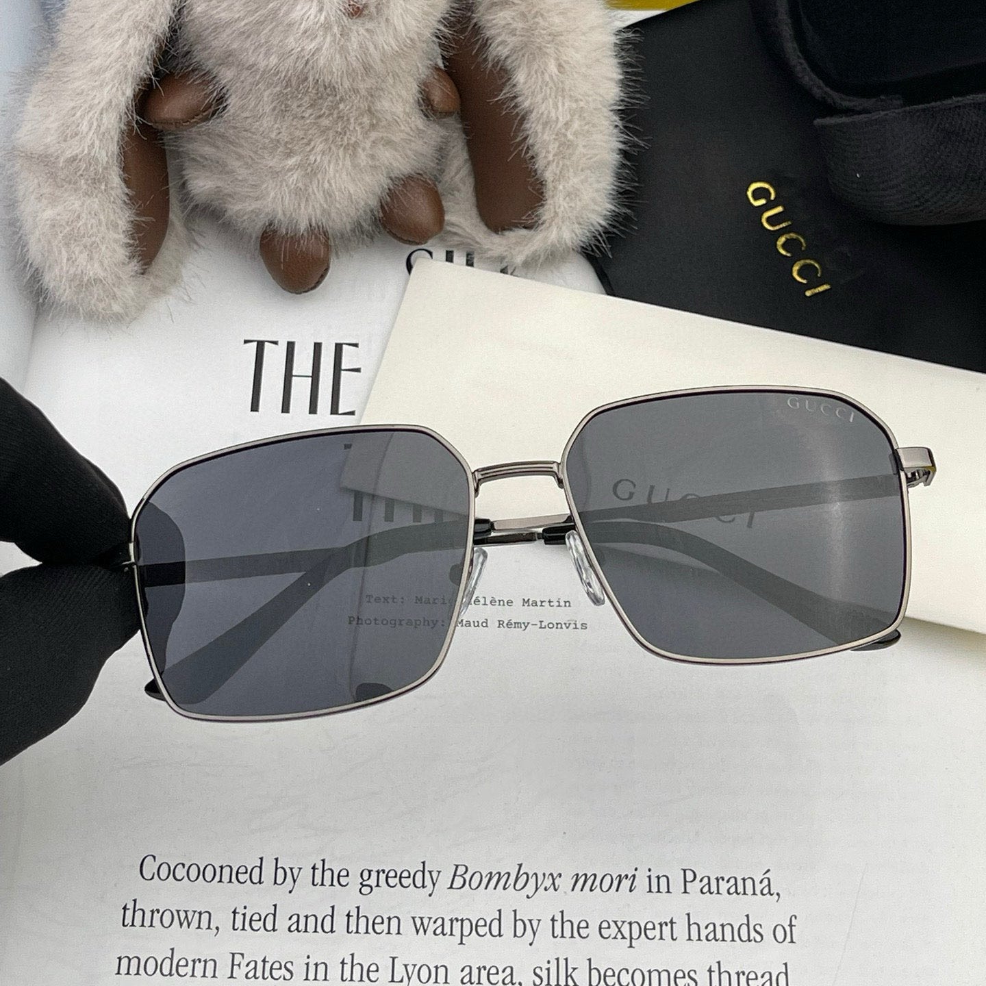 SQUARE FRAME SUNGLASSES 563171 IN METAL