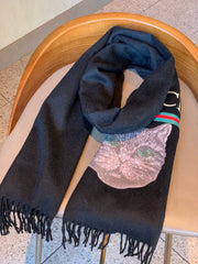 GUCCI 25S SCARF 180 IN CASHMERE 583605