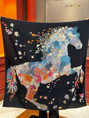 HERMES 25S SCARF 140 IN CASHMERE SILK 709657