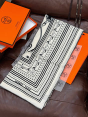 HERMES 25S SCARF 140 IN CASHMERE SILK 727316
