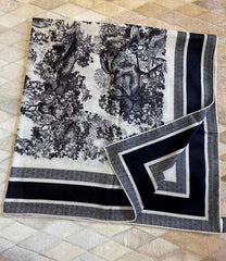 DIOR SCARF 110 CM IN COTTON-SILK FABRIC 730606