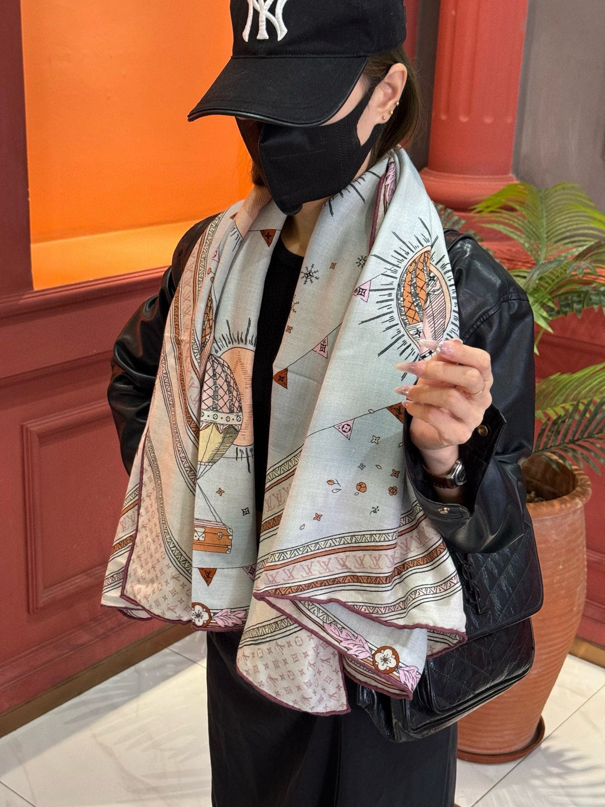 LV SCARF 140 CM IN SILK 730622