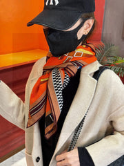 HERMES 25S SCARF 140 IN SILK AND CASHMERE 735809