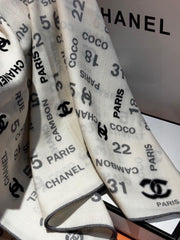 CHANEL 25S SCARF 180 IN CASHMERE SILK 738479