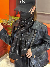 CHANEL 25S SCARF 180 IN CASHMERE SILK 738480