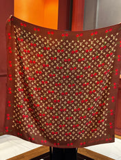 LV SCARF 140 CM IN WOOL MIX SILK 737265