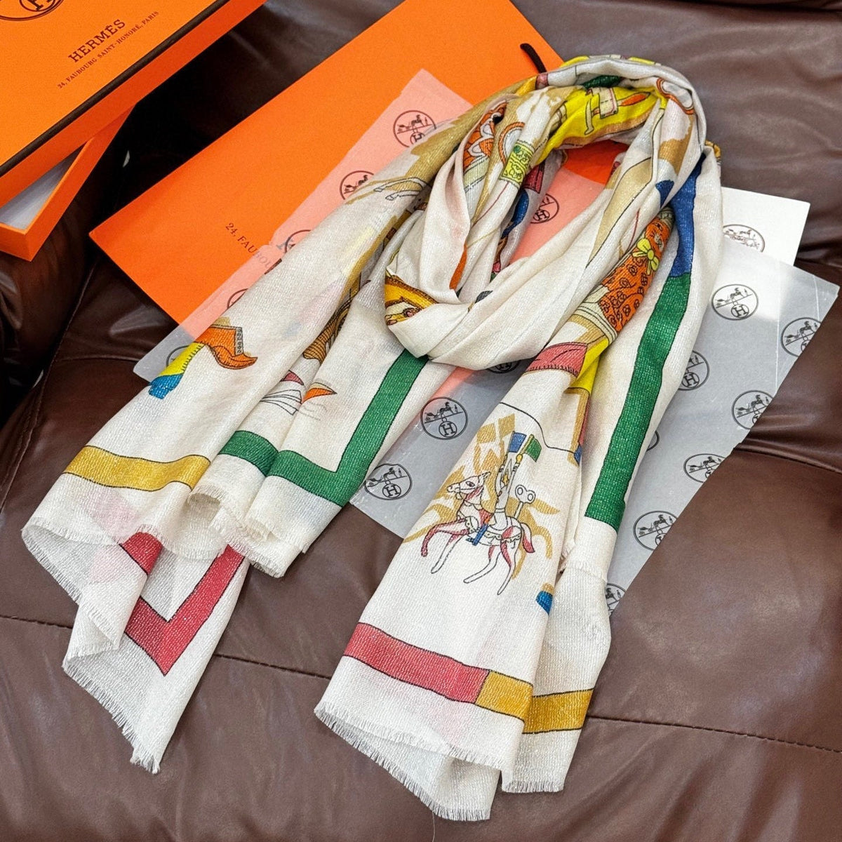 HERMES 25S SCARF 200 IN SILK 856443