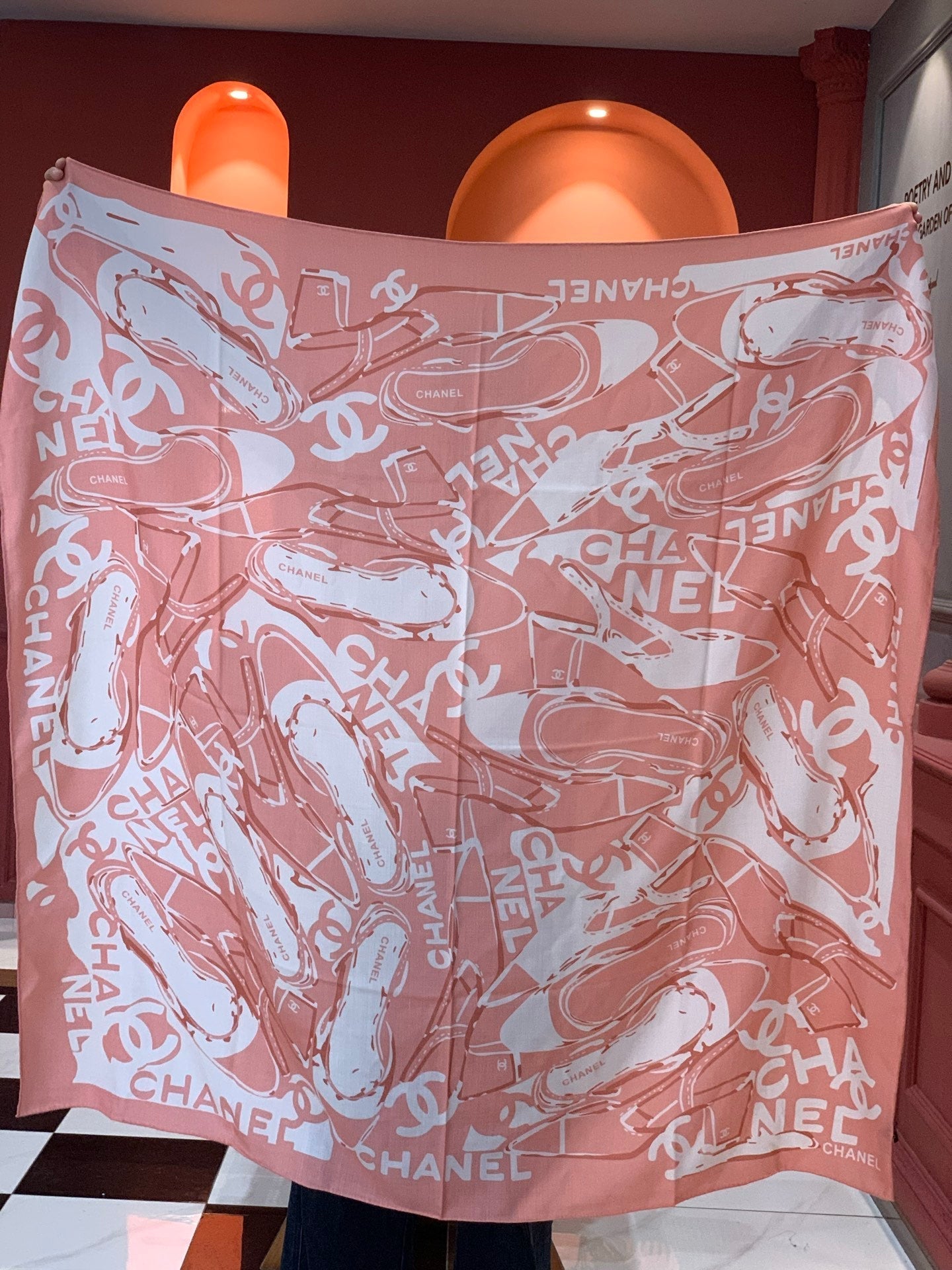 CHANEL 25S SCARF 135 CM IN CASHMERE SILK 941789