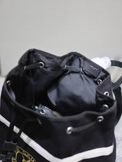 RIVE GAUCHE BACKPACK 49 IN BLACK MIX WHITE CANVAS